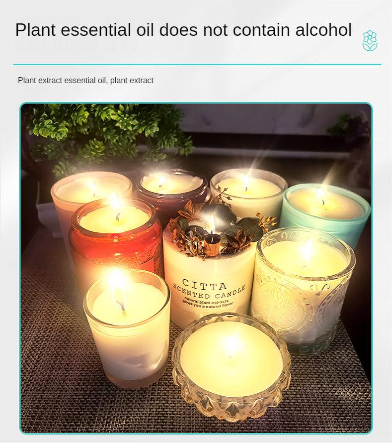 Bougie parfumée ronde, bougie d'aromathérapie aux huiles essentielles pour soulager le stress, sans fumée, parfum fort, bougies longue durée pour le bain, la maison, coffret cadeau créatif pour femme, bougie parfumée en cire de soja pour la maison.