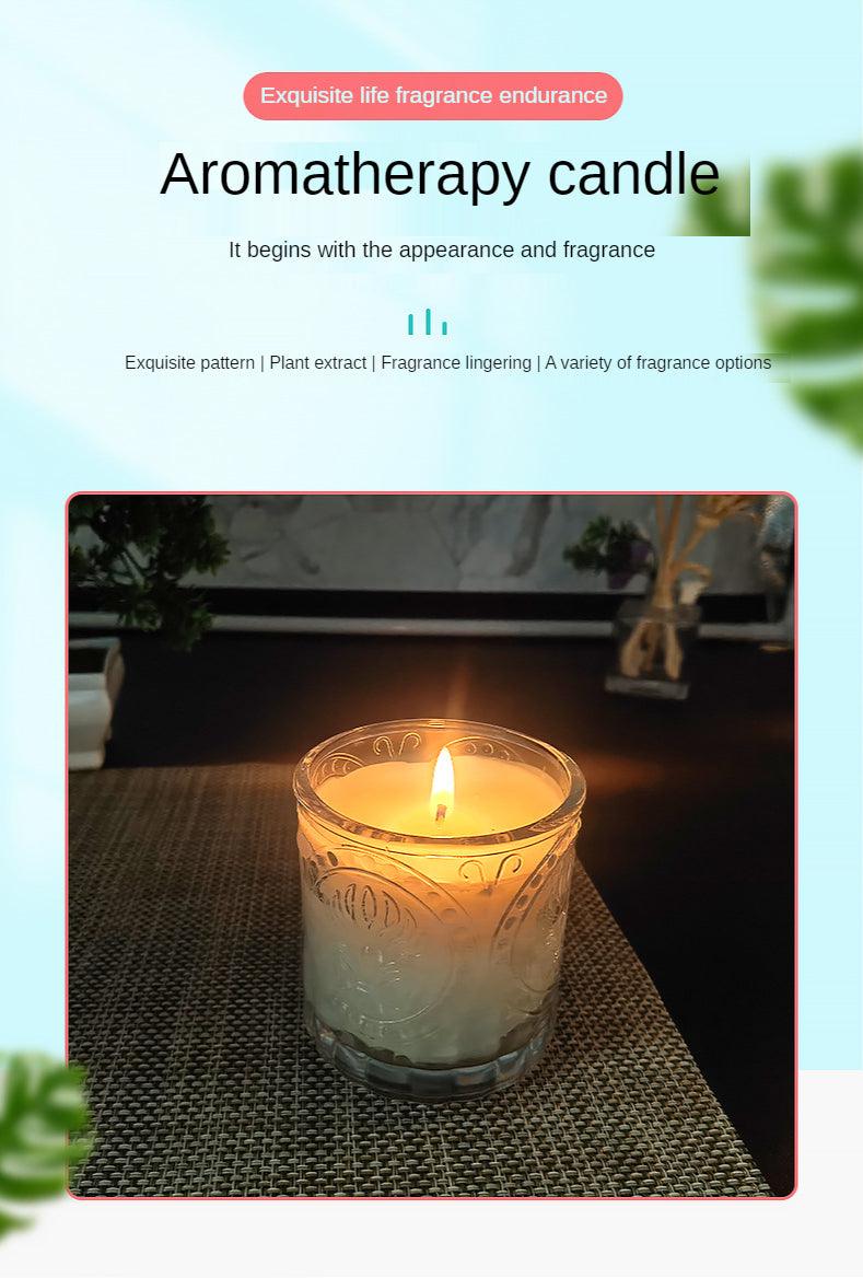 Bougie parfumée ronde, bougie d'aromathérapie aux huiles essentielles pour soulager le stress, sans fumée, parfum fort, bougies longue durée pour le bain, la maison, coffret cadeau créatif pour femme, bougie parfumée en cire de soja pour la maison.