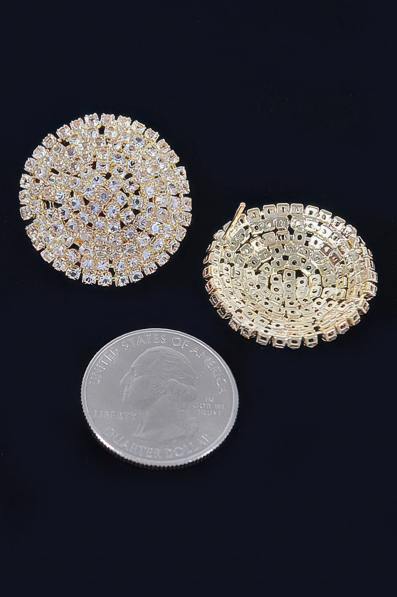 Boucles d'oreilles clous rondes en strass