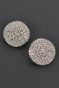 Boucles d'oreilles clous rondes en strass