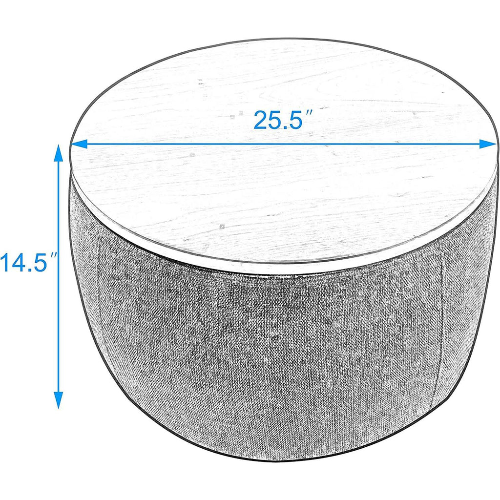 Table basse ottomane de rangement ronde