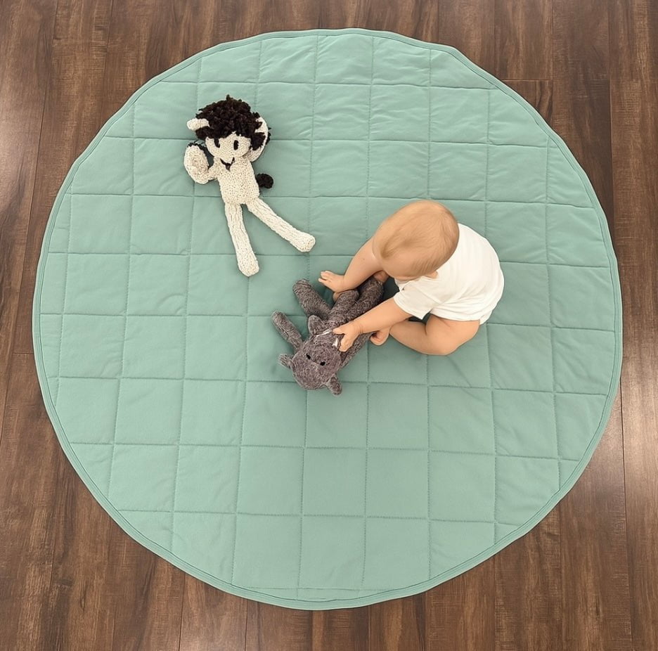 Tapis de jeu biologique | Rond | Vert Basilic