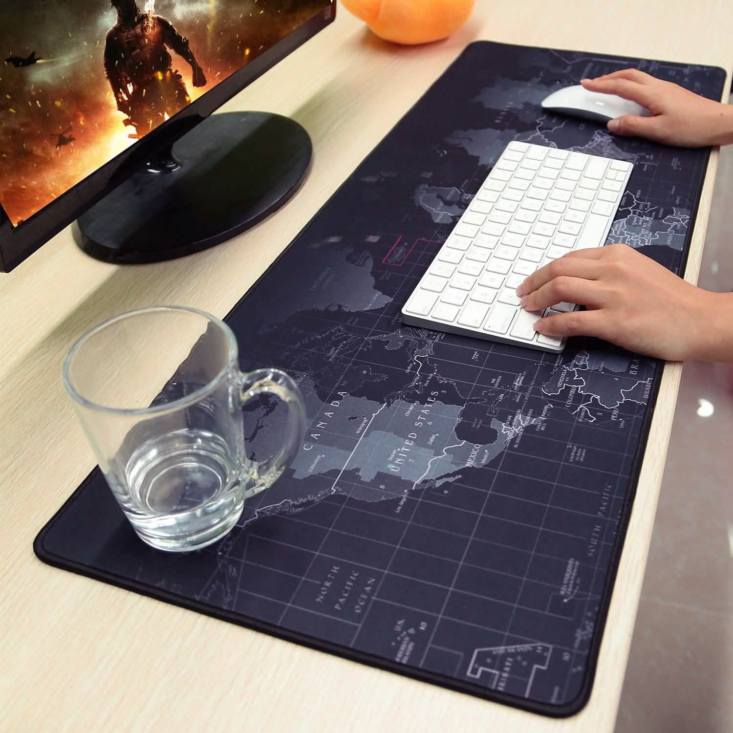Tapis de souris gaming grand format en caoutchouc