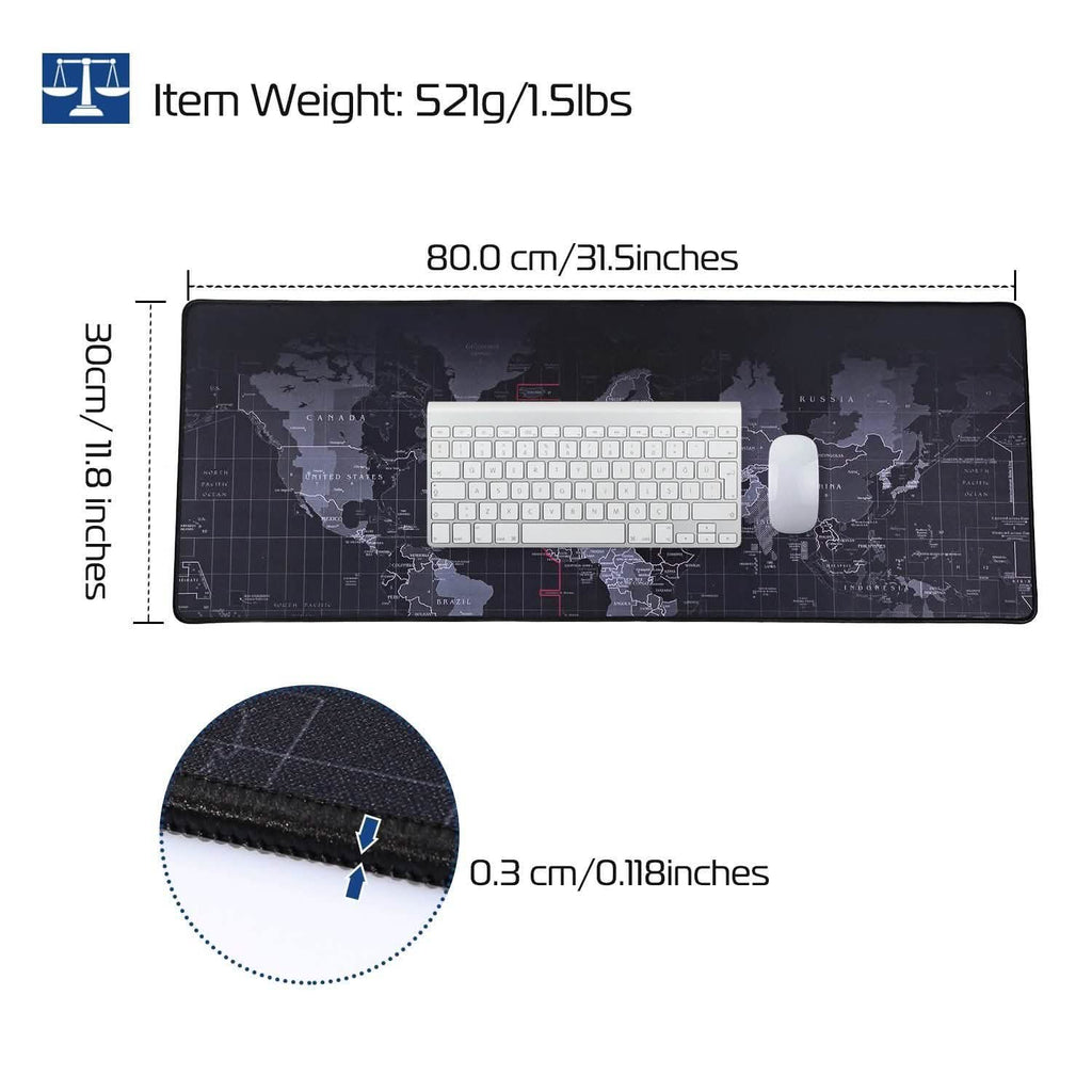 Tapis de souris gaming grand format en caoutchouc