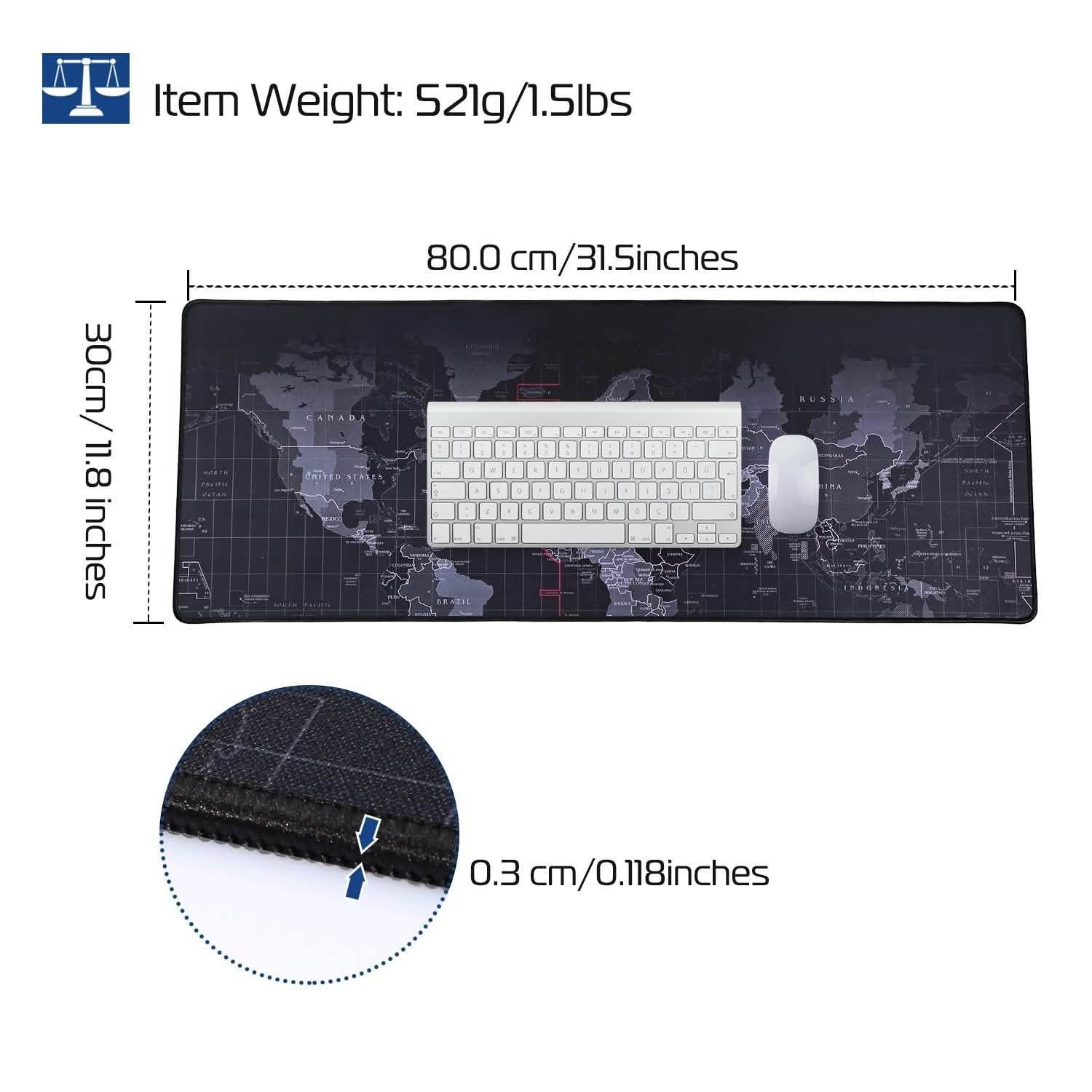 Tapis de souris gaming grand format en caoutchouc