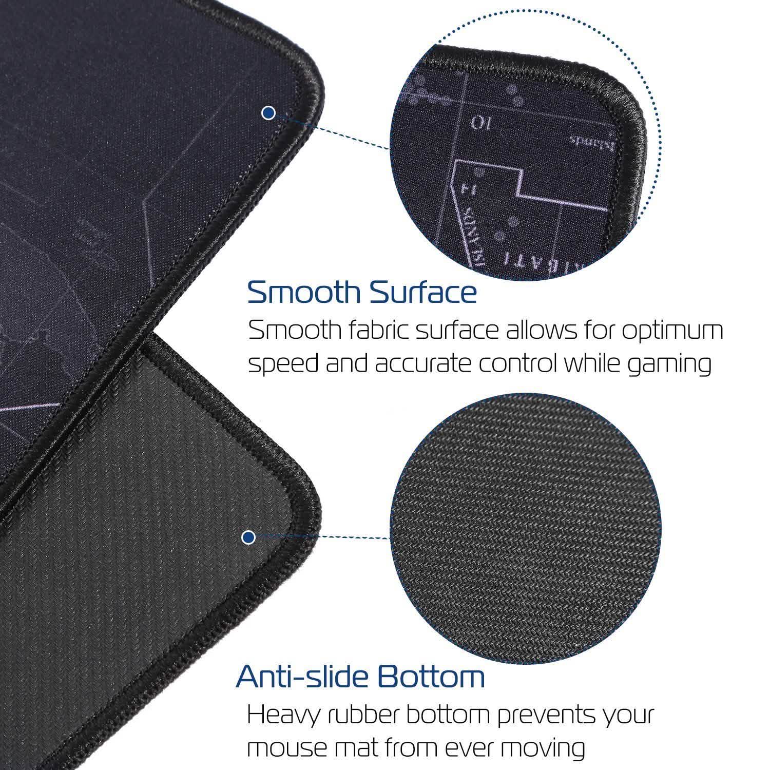 Tapis de souris gaming grand format en caoutchouc