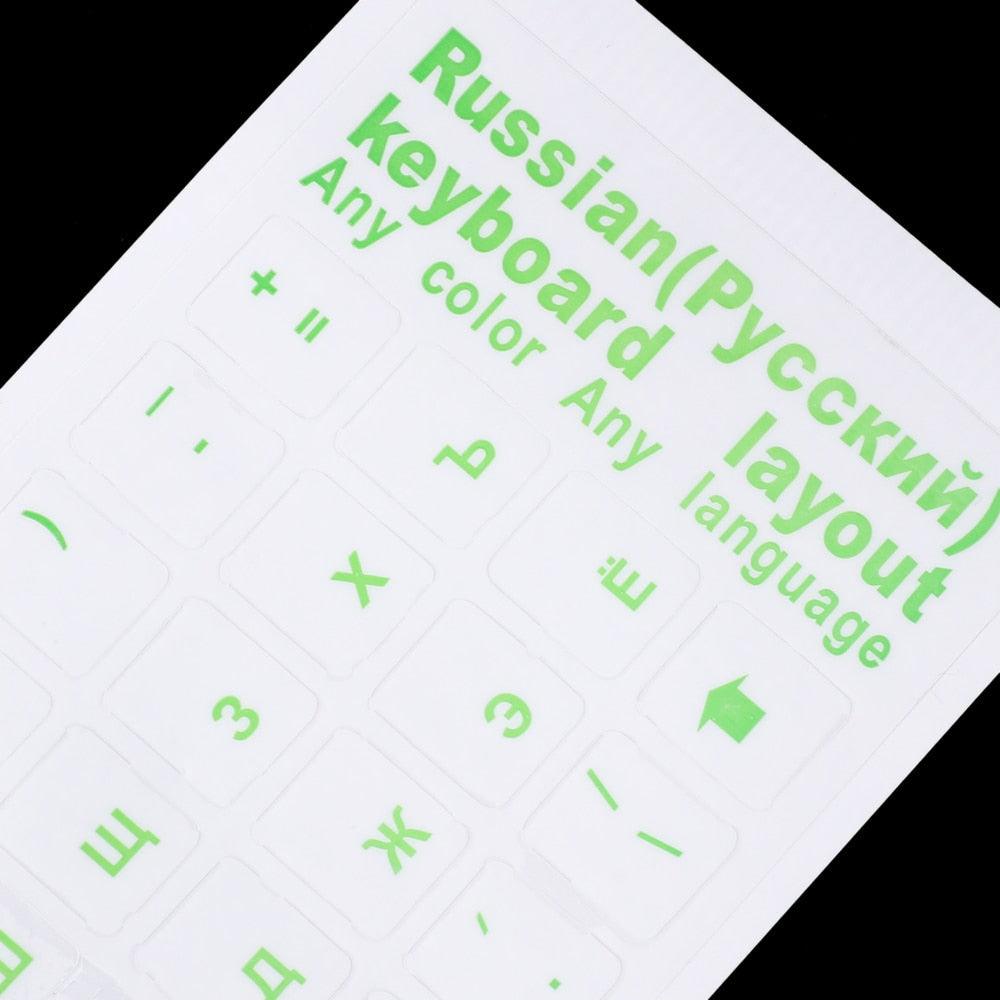 Autocollants de clavier en PVC transparent avec lettres russes, étanches, autocollants multicolores autocollants de protection pour clavier
