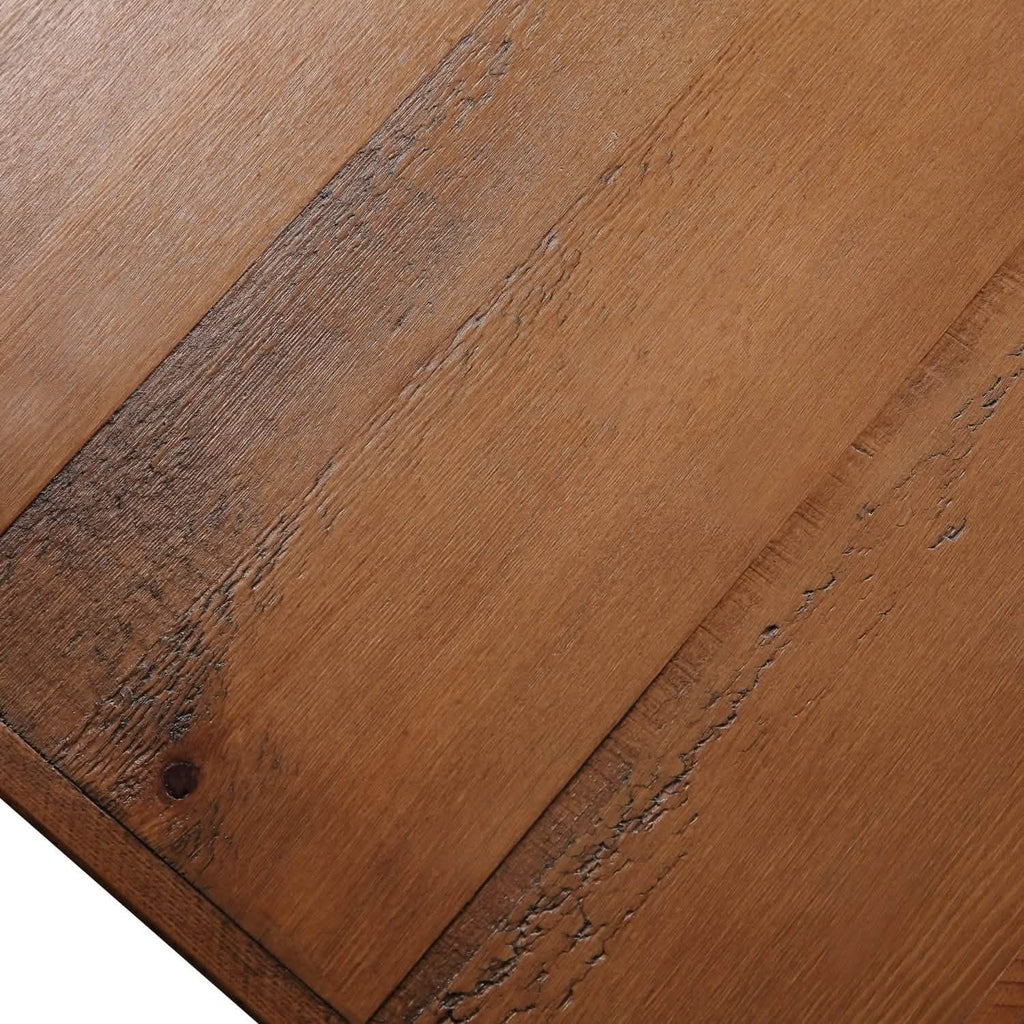 Table basse rustique avec rangement et pieds en métal, Marron 43"