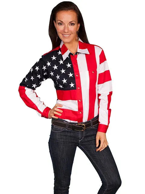 Chemise à manches longues Scully Patriot pour femmes