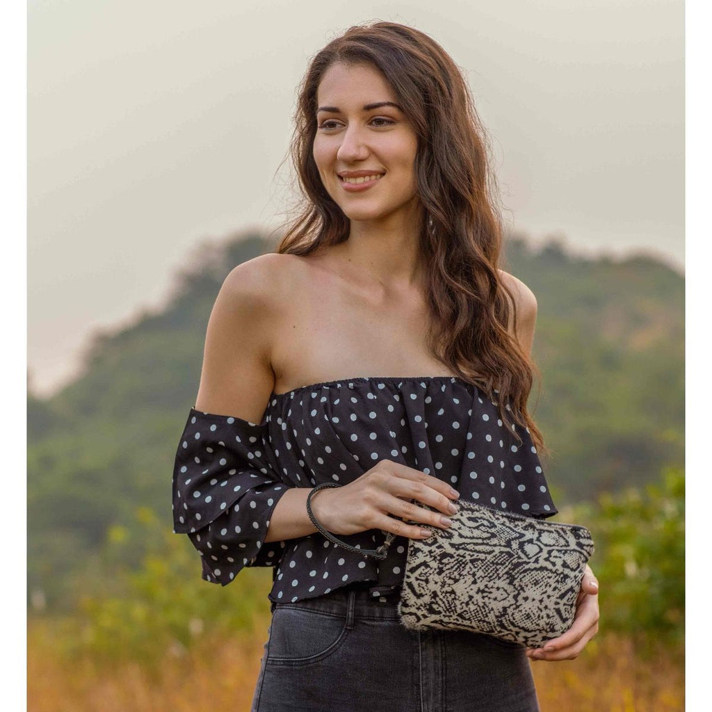 Pochette imprimé serpent