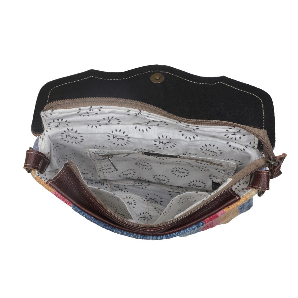 SAC EN CUIR REPOUSSÉ PLUME BLEUE