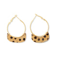 BOUCLE D'OREILLE À POIS BEIGE