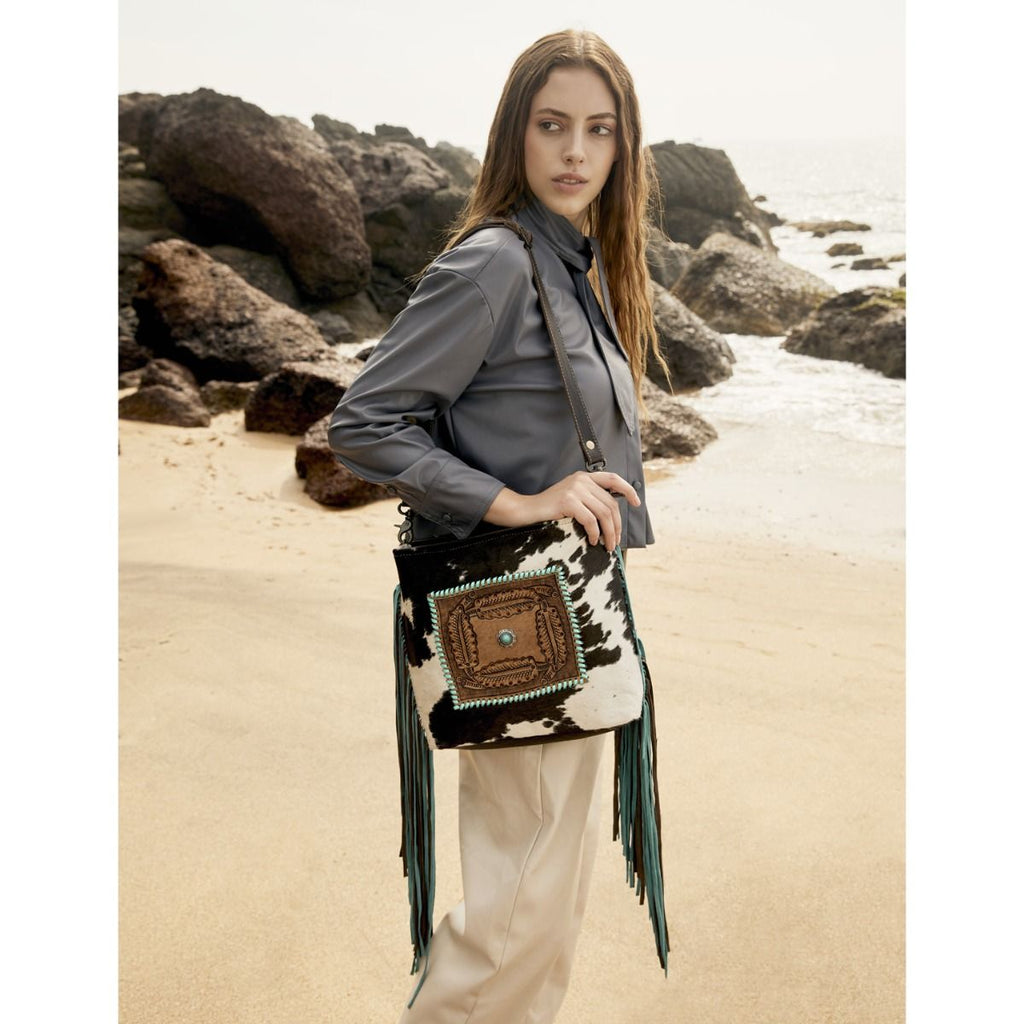 Sac en cuir repoussé Couronne Saphir