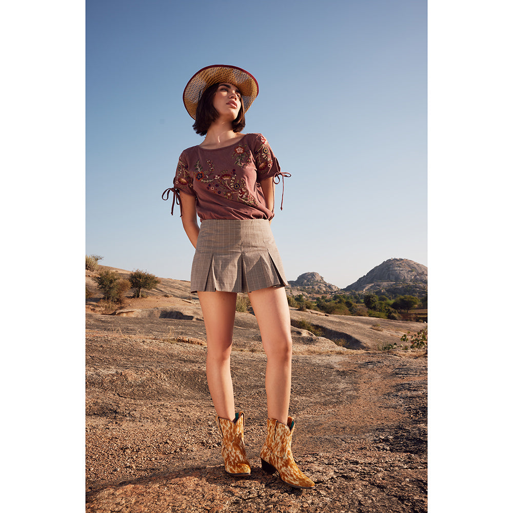 Bottines en cuir chevelu Cowdie Western