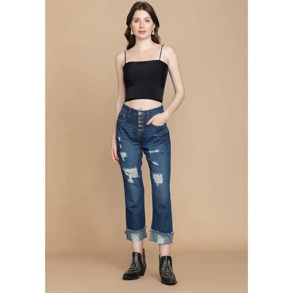 Jean Boyfriend Amora déchiré à revers