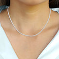 Collier de tennis pour femmes en or massif 14 carats avec diamants ronds de culture certifiés (45,7 cm)