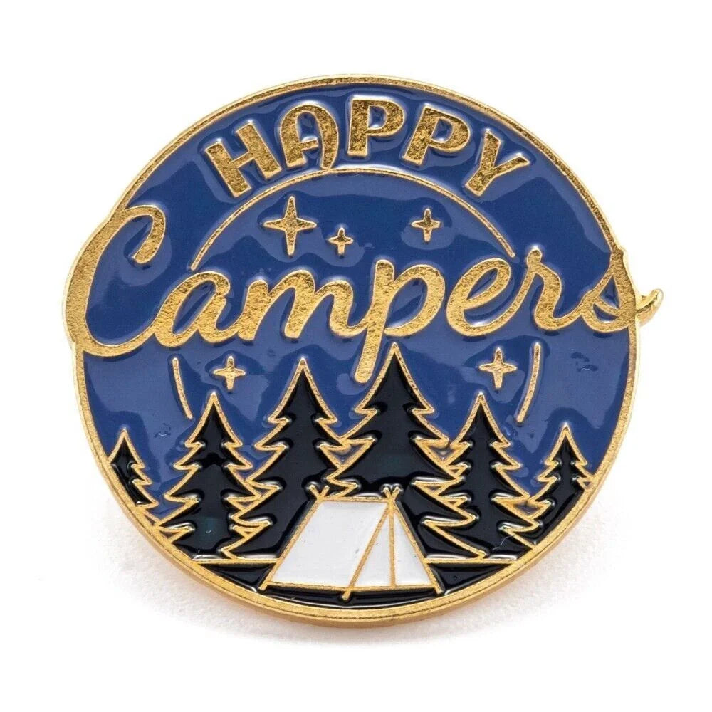 Pin en émail « Joyeux Campeurs » – Pin de camping et d'aventure en plein air