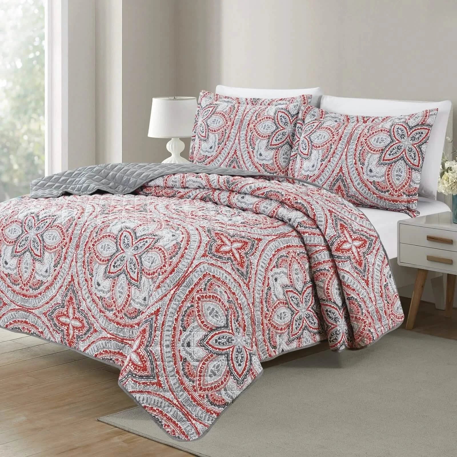 Ensemble 3 pièces : Parure de lit réversible Bibb Home