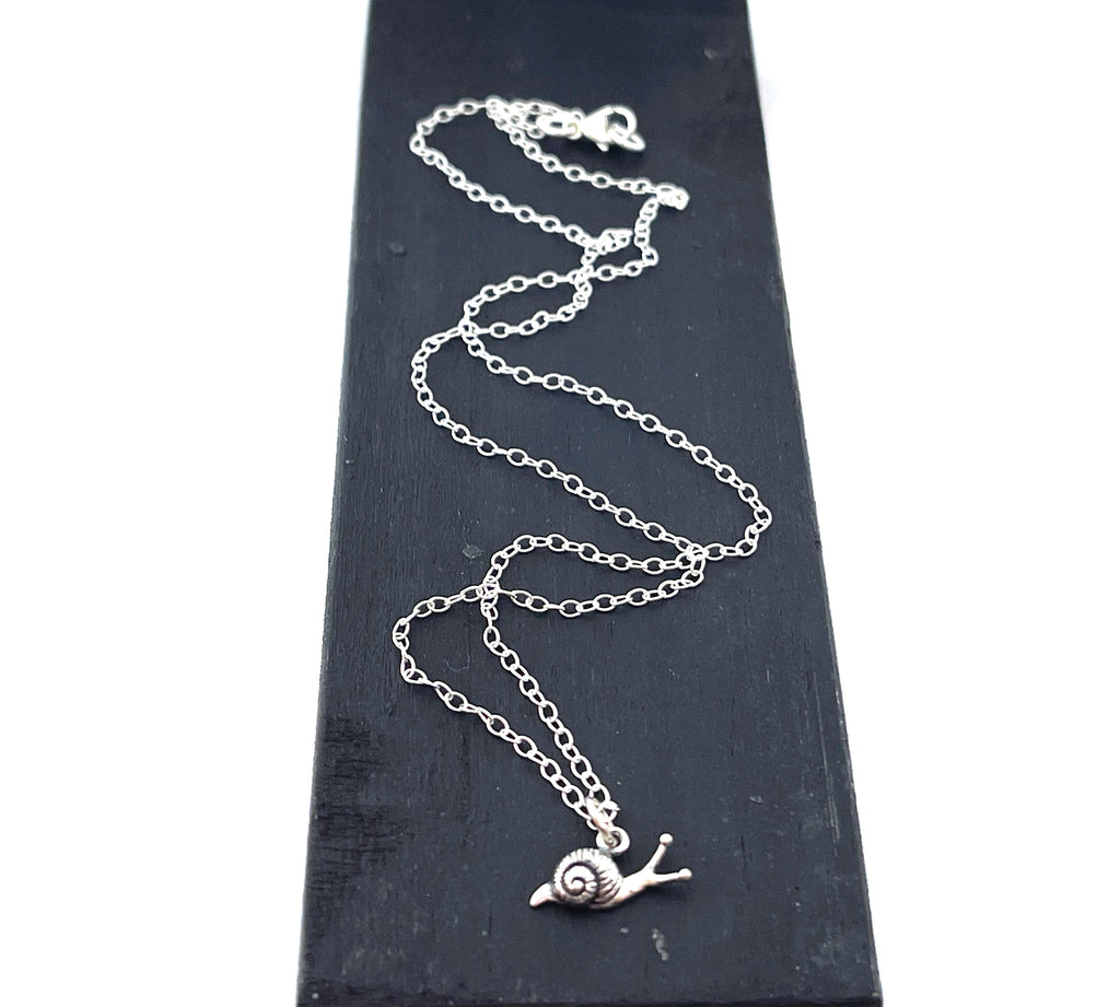 Tiny Sterling Silver Snail Necklace – Handmade Slow Living Jewelry