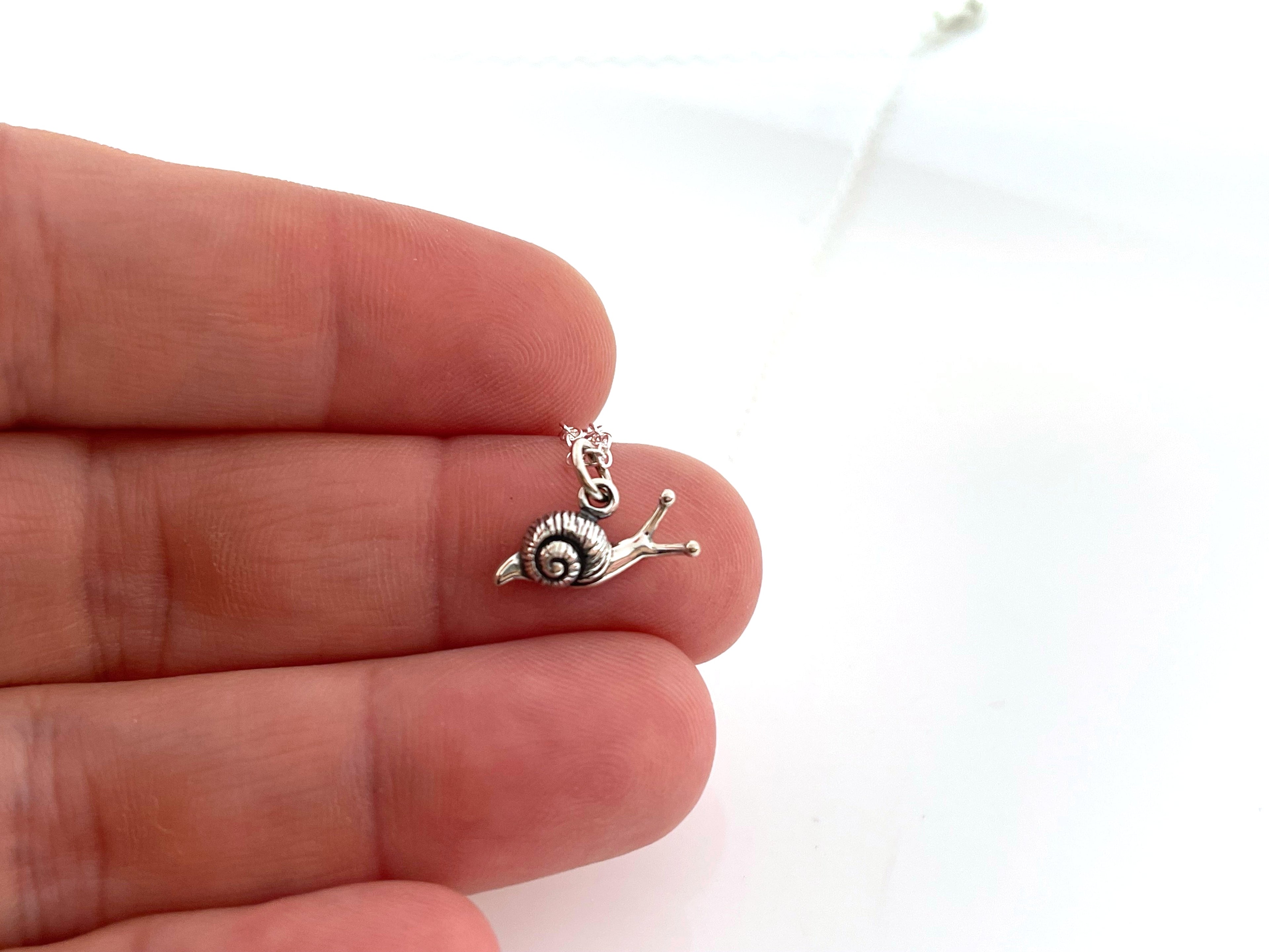 Tiny Sterling Silver Snail Necklace – Handmade Slow Living Jewelry