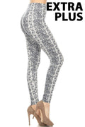 Legging brossé imprimé fleuri bleu 3X4X