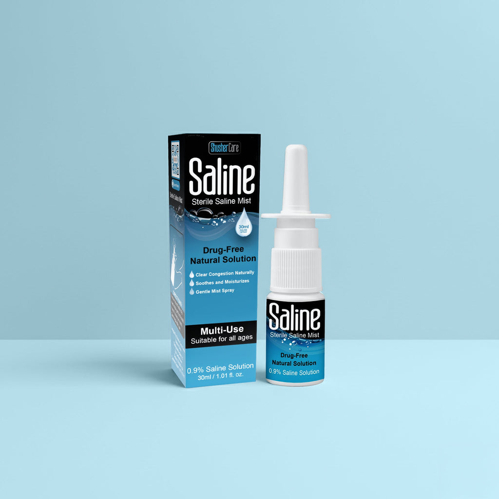 Spray nasal physiologique Shusher Care – Soulagement de la congestion sans médicaments et sans conservateurs pour bébés et toute la famille