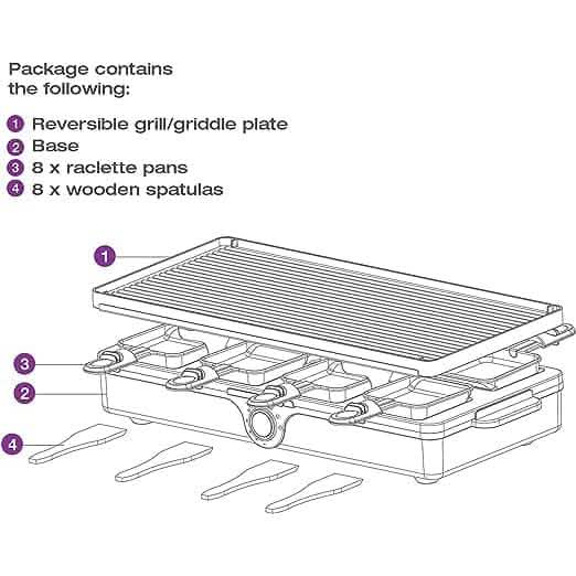 Salton Appareil à Raclette/Gril – 8 personnes