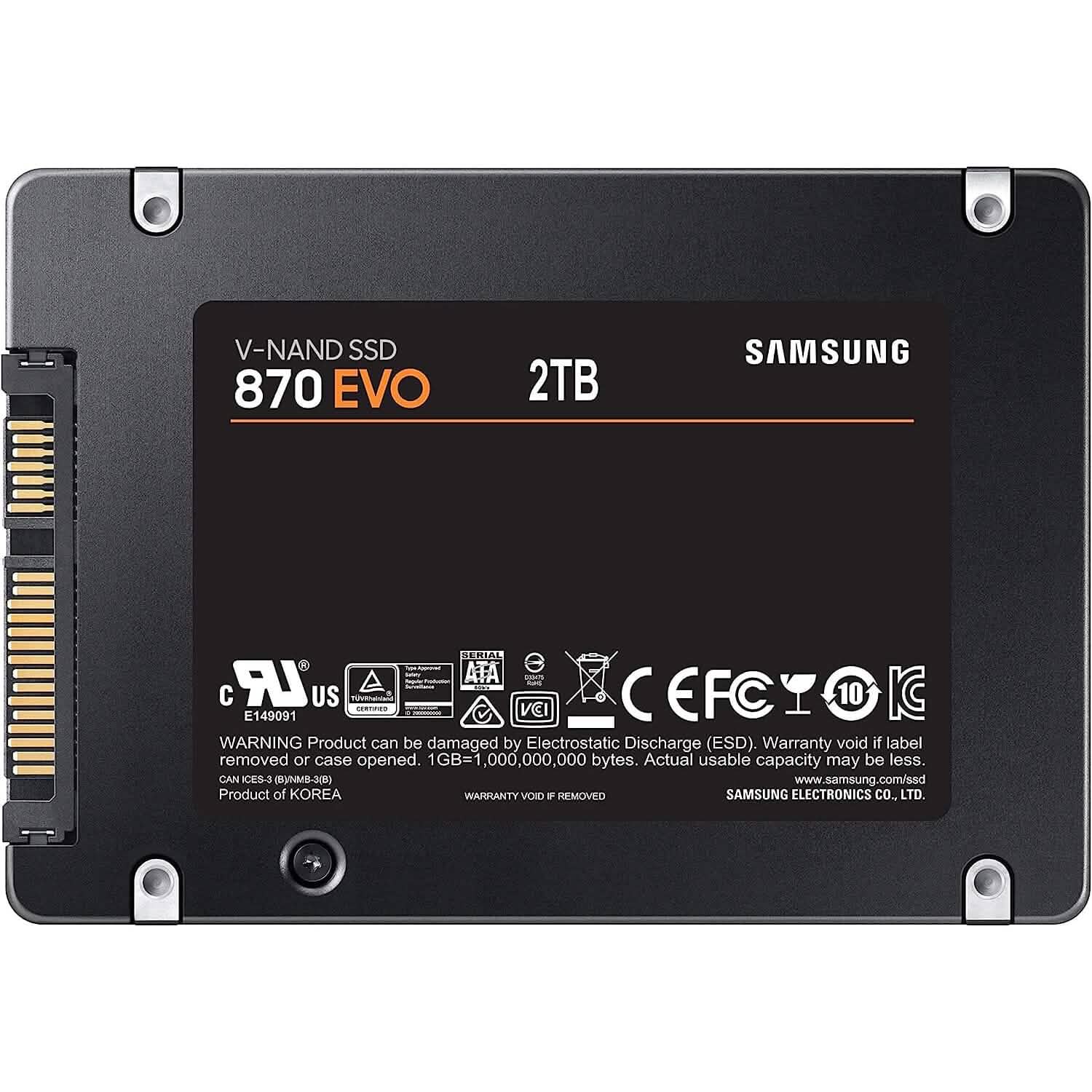 Samsung Electronics 870 EVO SSD interne SATA III de 2 To, 2,5 pouces (MZ-77E2T0B/AM) (reconditionné)