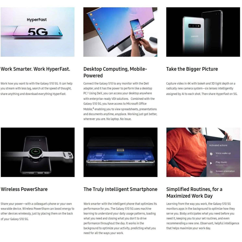 Samsung Galaxy S10 5G - Entièrement déverrouillé (Reconditionné)