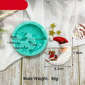 Moule en silicone en forme de lune de Père Noël pour fondant, avec étoile, pour dessert de Noël, chocolat, biscuit, sucre, outils de cuisson de gâteaux, moule en silicone pour gâteaux en forme de lune de Père Noël.