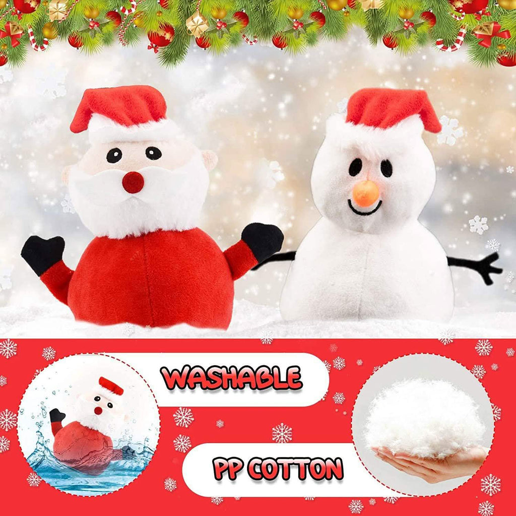 Peluche Père Noël Bonhomme de Neige Jouet Double Face Noël Père Noël Cadeau Enfant