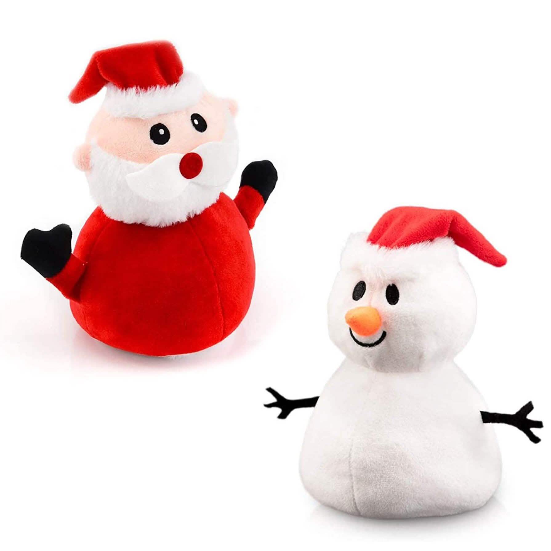 Peluche Père Noël Bonhomme de Neige Jouet Double Face Noël Père Noël Cadeau Enfant