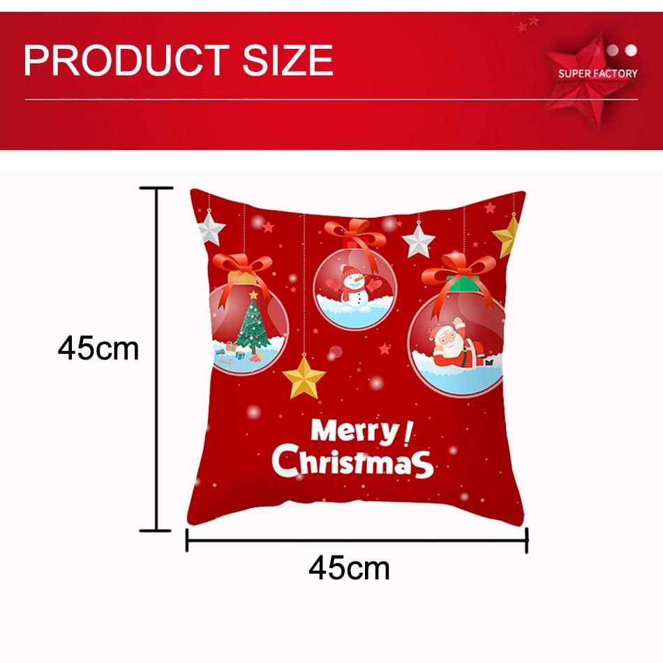 Taie d'oreiller Père Noël Bonne Année 2022 Cadeaux de Noël Décoration de Noël 1PCS Housse de Coussin Canapé Décoratif Père Noël Housse de Coussin Noël en Coton Lin Carré Housses de Coussin pour la Maison 45x45CM