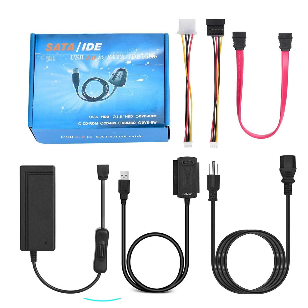 Câble adaptateur convertisseur SATA PATA IDE vers USB 2.0 pour disque dur 2,5" 3,5"