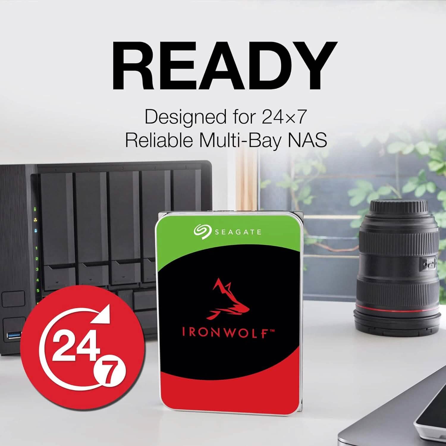 Disque dur interne Seagate IronWolf 12 To pour NAS – SATA 3,5 pouces (reconditionné)