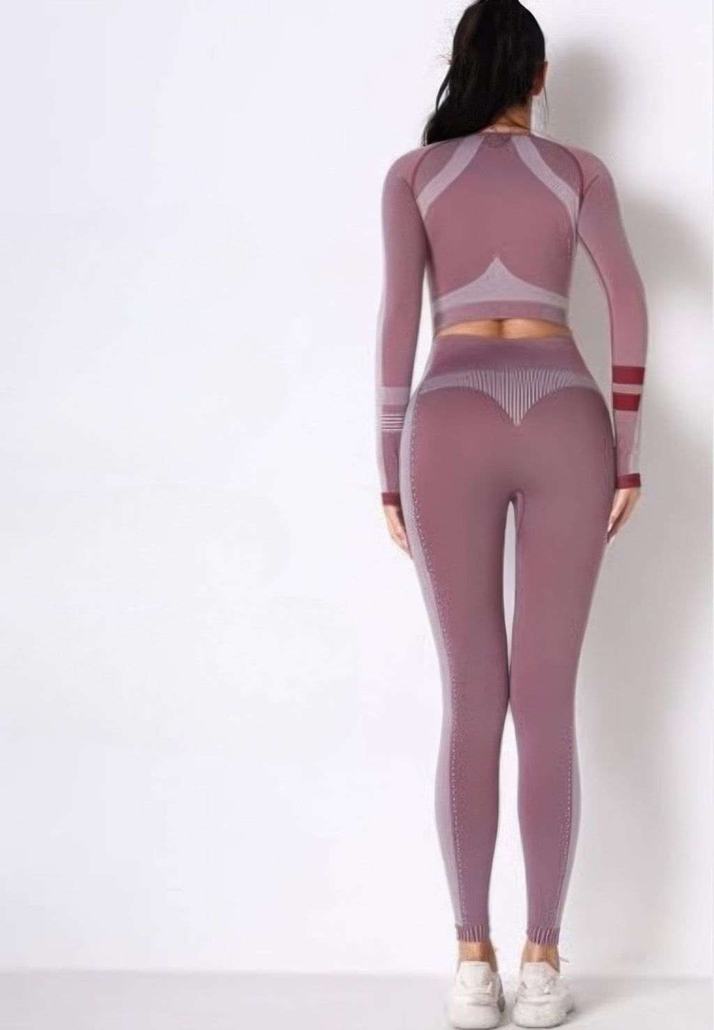 Ensemble de yoga uni sans coutures à manches longues