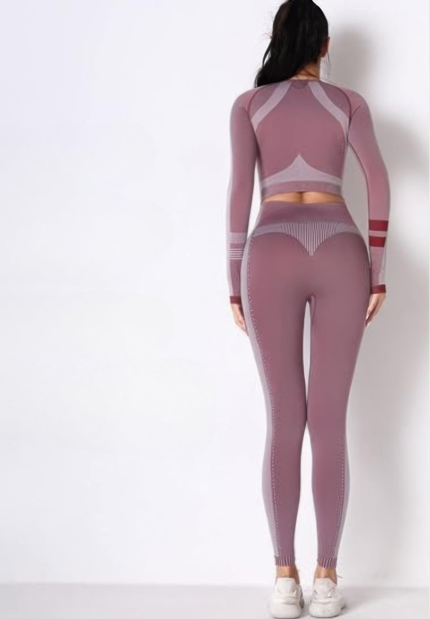 Ensemble de yoga uni sans coutures à manches longues