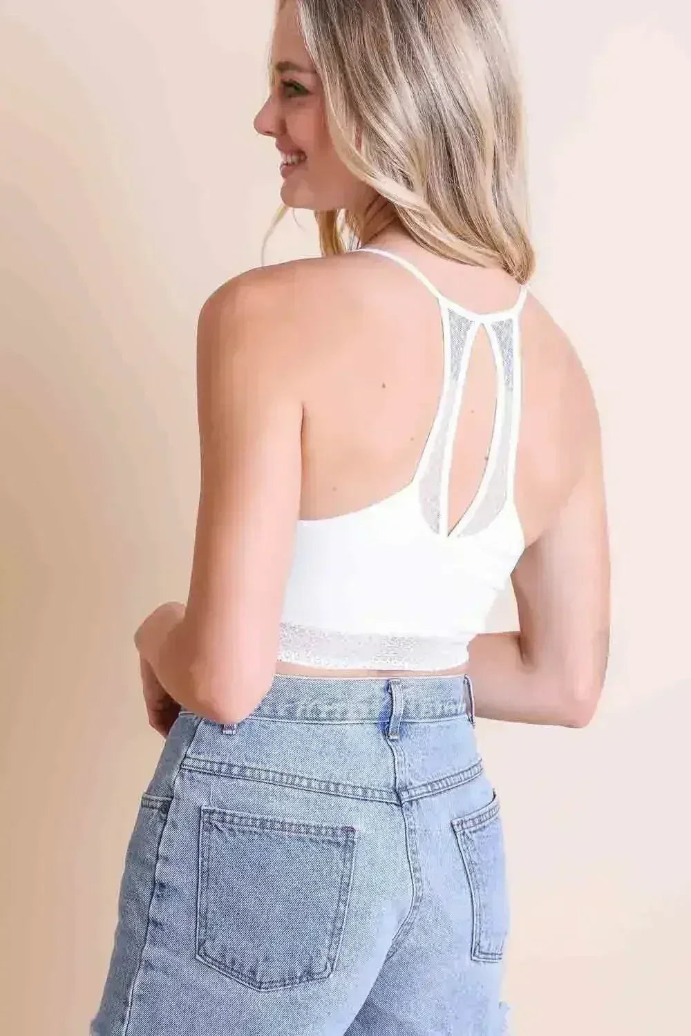 Bralette sans coutures en dentelle plumetis