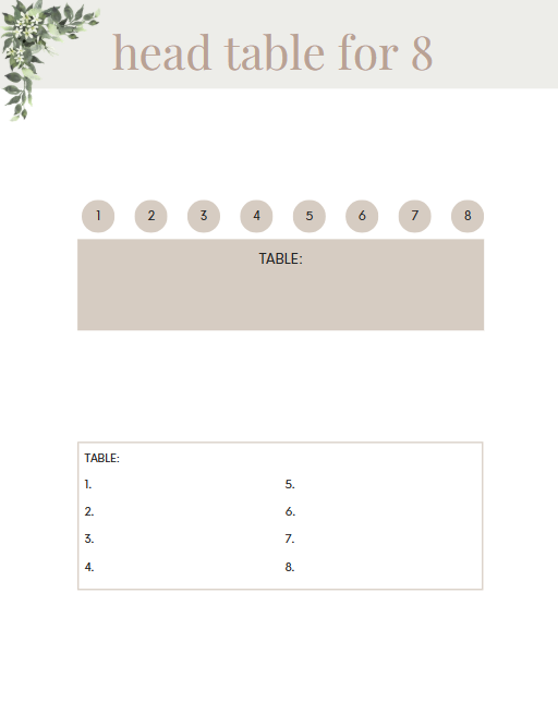 Modèle de plan de table de mariage de 80 pages – Organisateur modifiable dans Canva