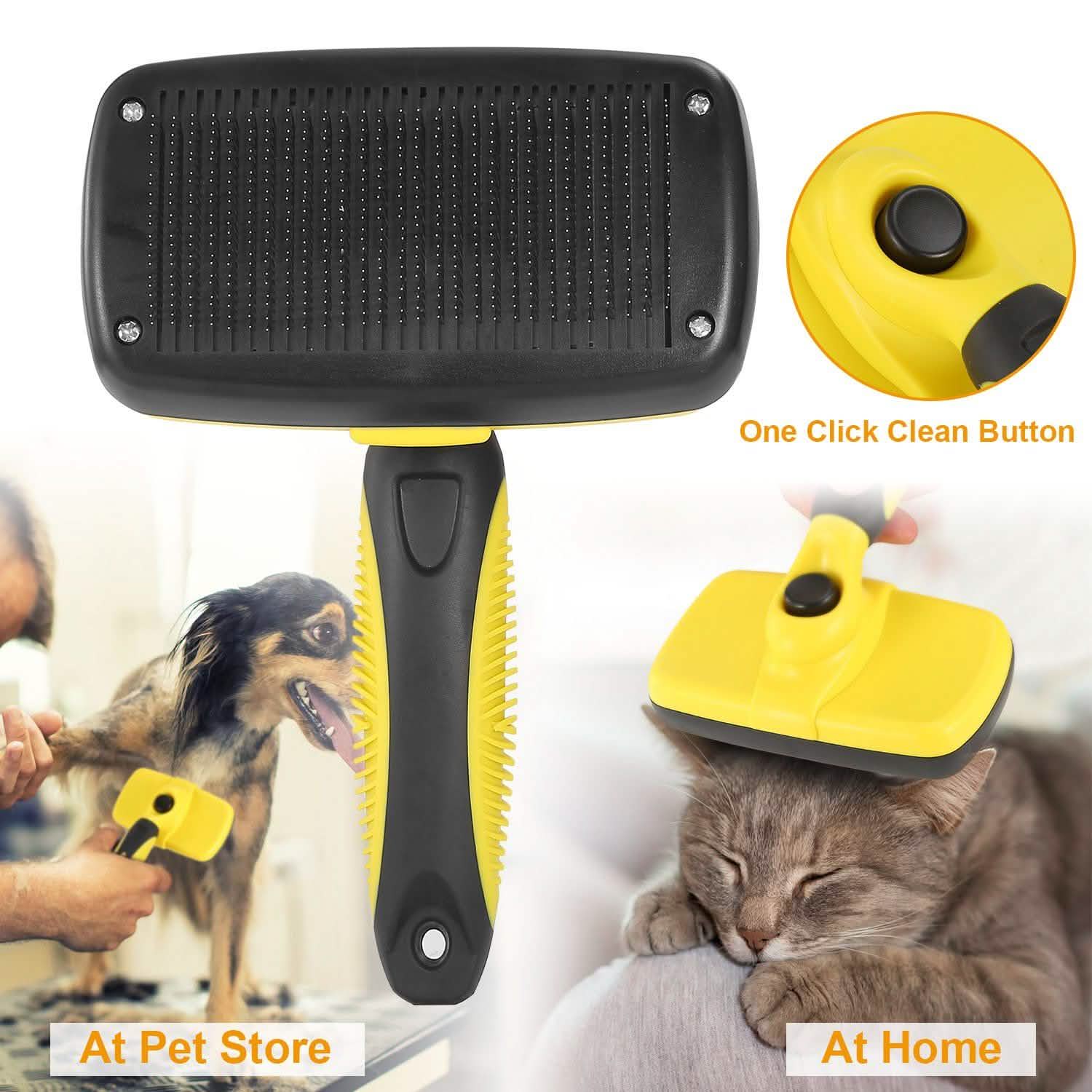 Brosse autonettoyante pour animaux de compagnie