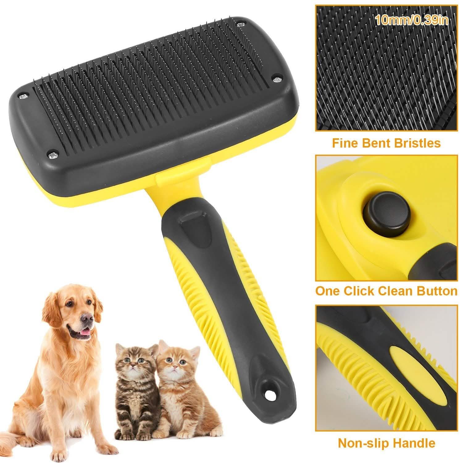 Brosse autonettoyante pour animaux de compagnie