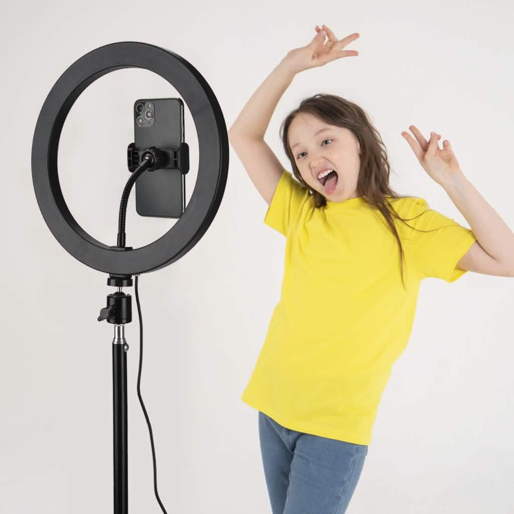 Anneau lumineux LED pour selfie avec trépied