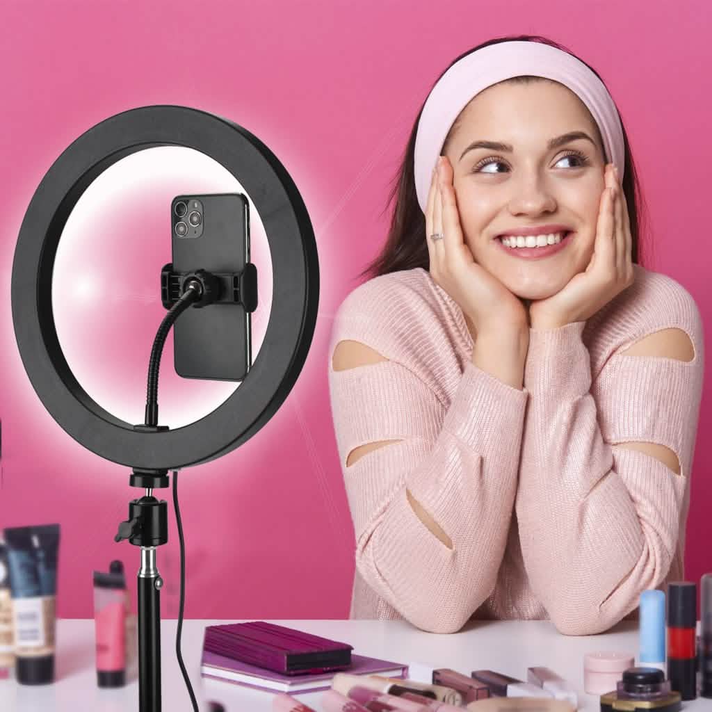 Anneau lumineux LED pour selfie avec trépied