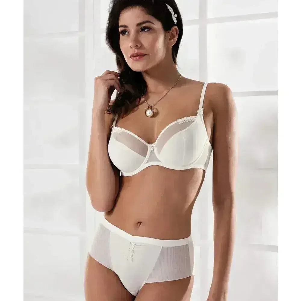 Soutien-gorge de mariée ivoire - Soutien-gorge à armatures en dentelle semi-transparente Lisca Zarah