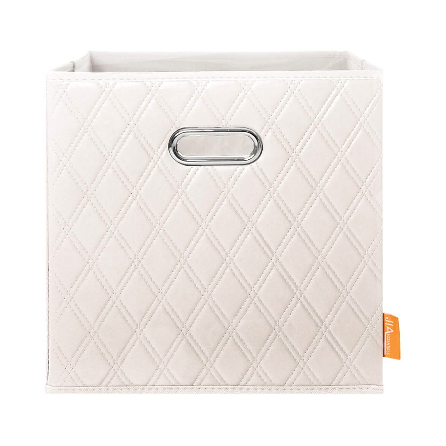 Lot de 2 : Boîtes de rangement pliables en similicuir à motif diamant de 28-33 cm