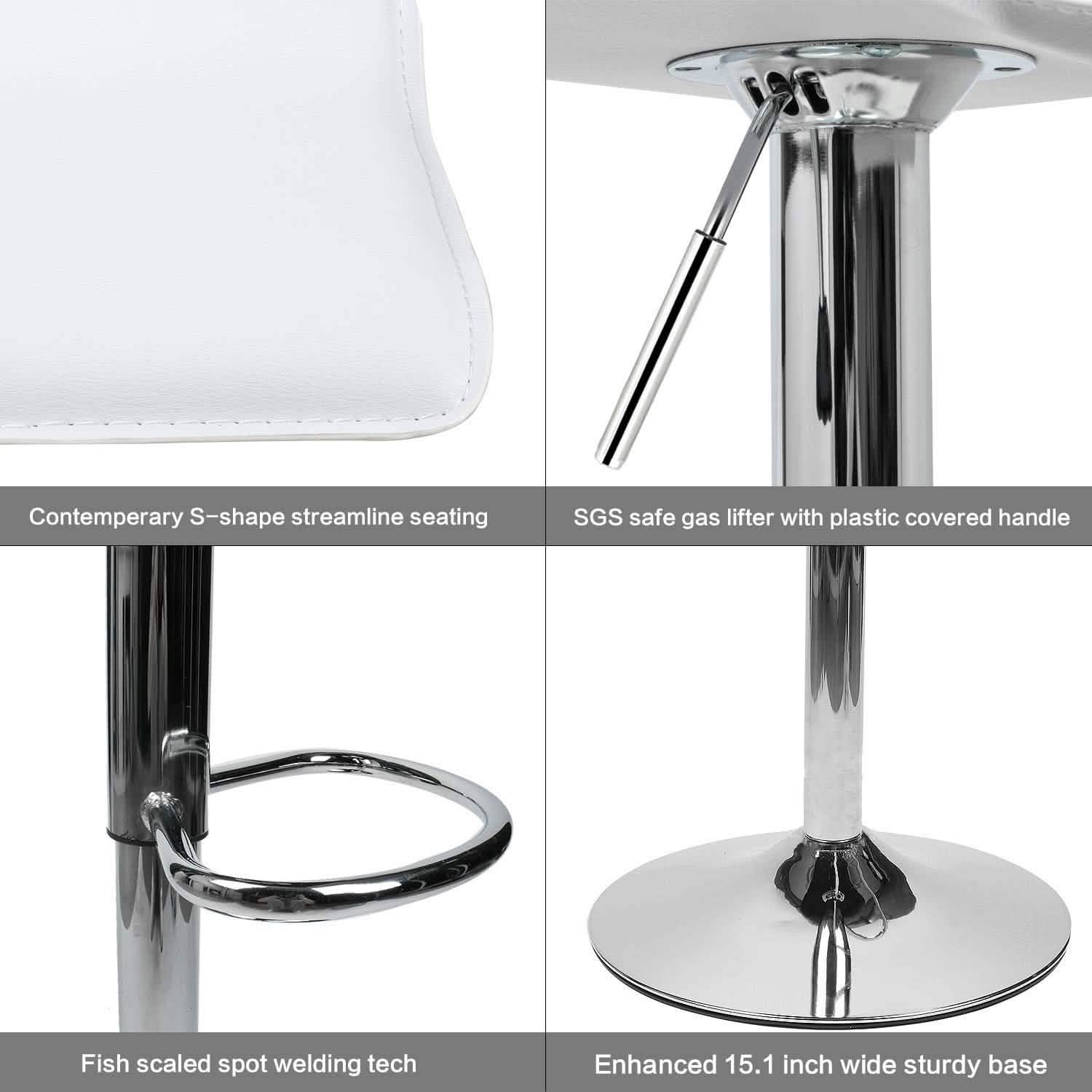 Lot de 2 tabourets de bar pivotants et réglables