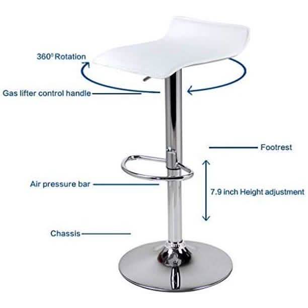 Lot de 2 tabourets de bar pivotants et réglables