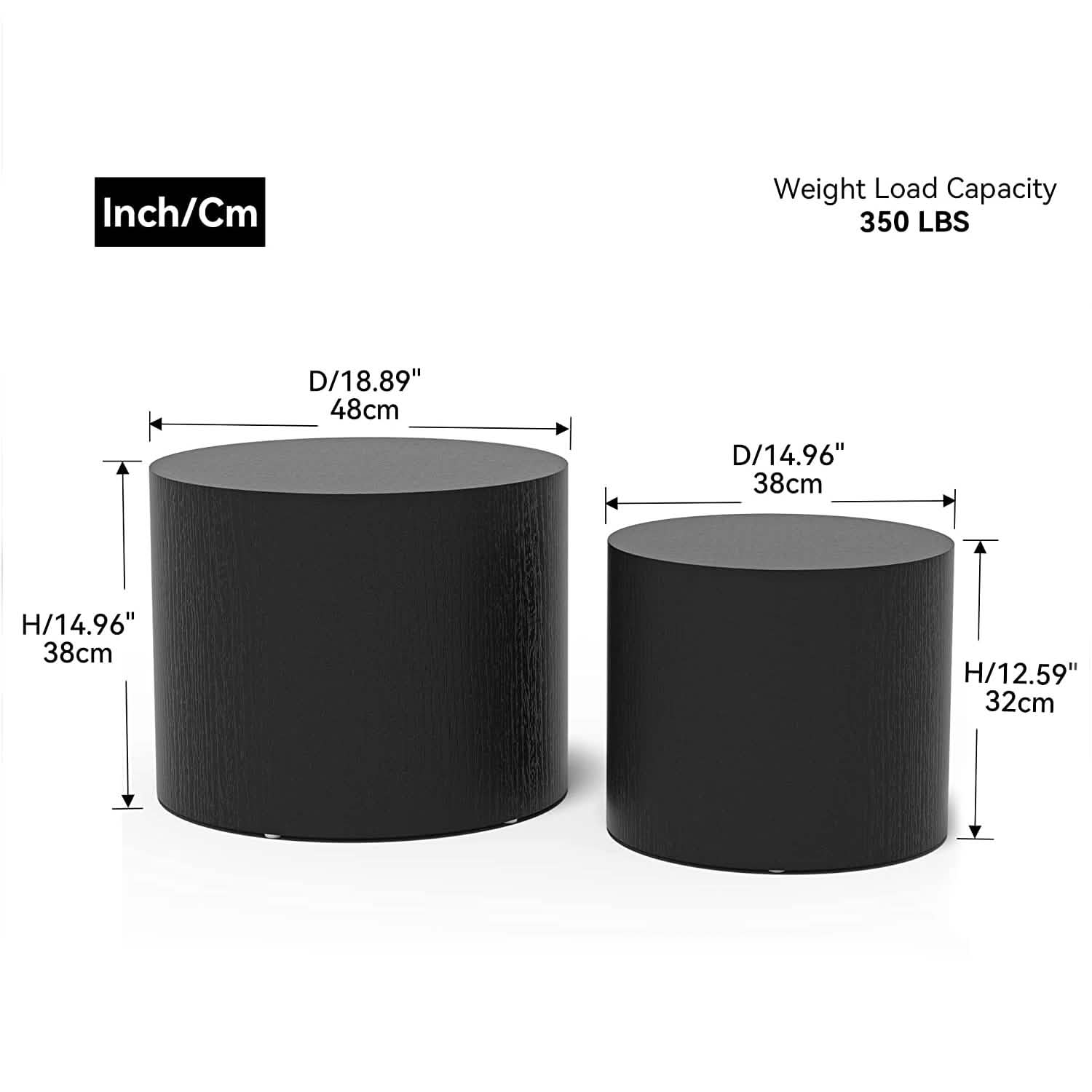 Lot de 2: tables basses gigognes