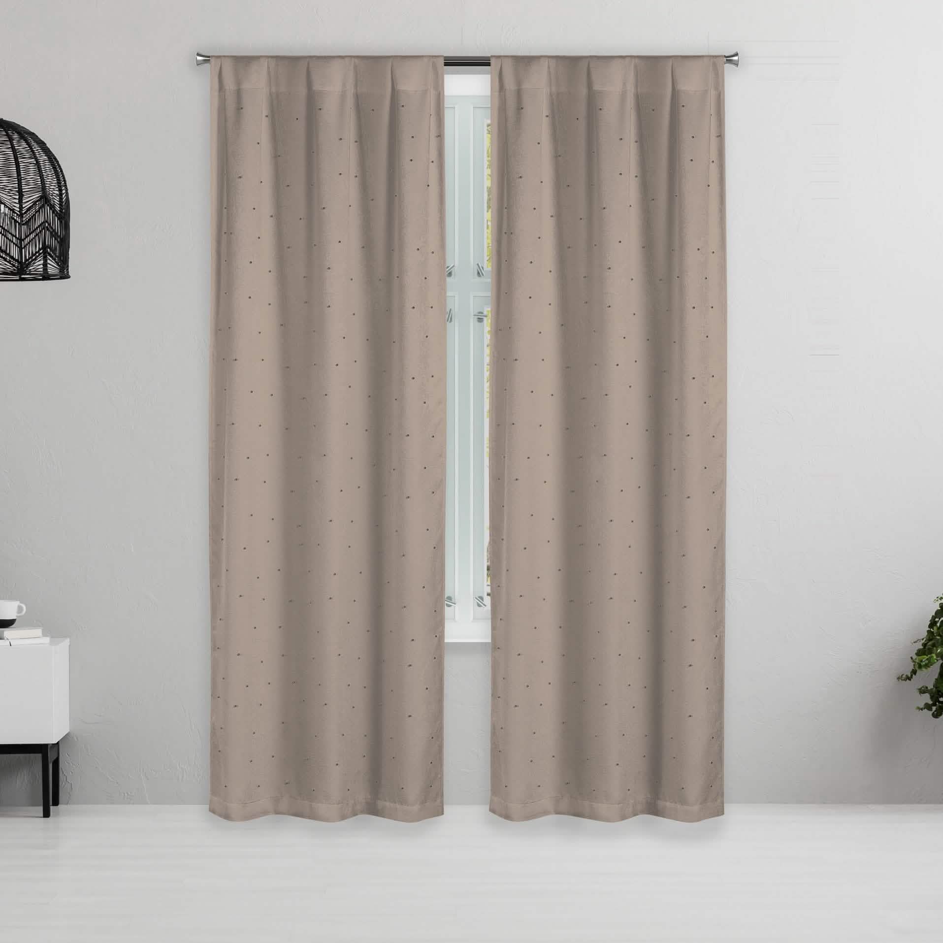 Lot de 2 : Panneaux de rideaux occultants avec détails de perles