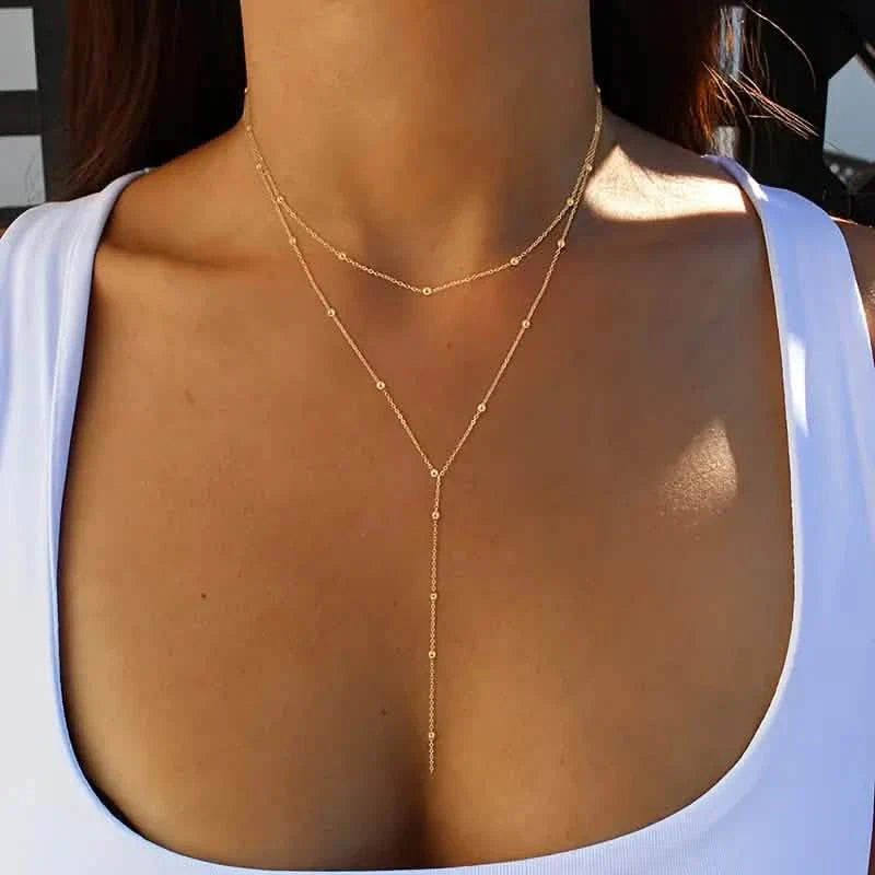 Chaîne en fer sexy de style tribal avec pendentif pompon suspendu